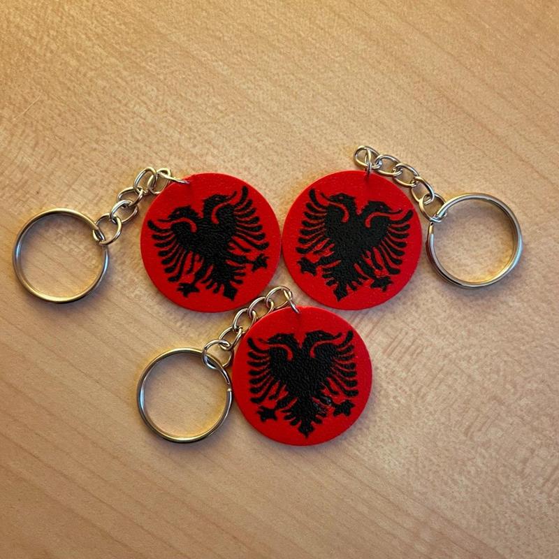 Albanian flag key chain