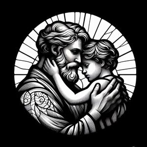 Two wall arts: Fatherly love (two colours)