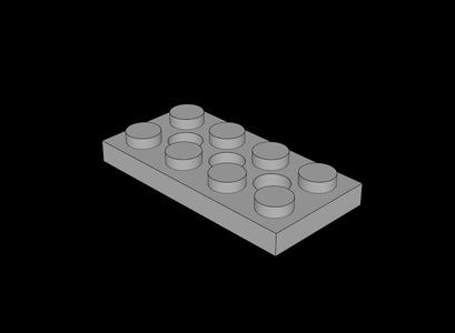 Lego Compatible (3709.dat) Technic Plate  2 x  4 with Holes