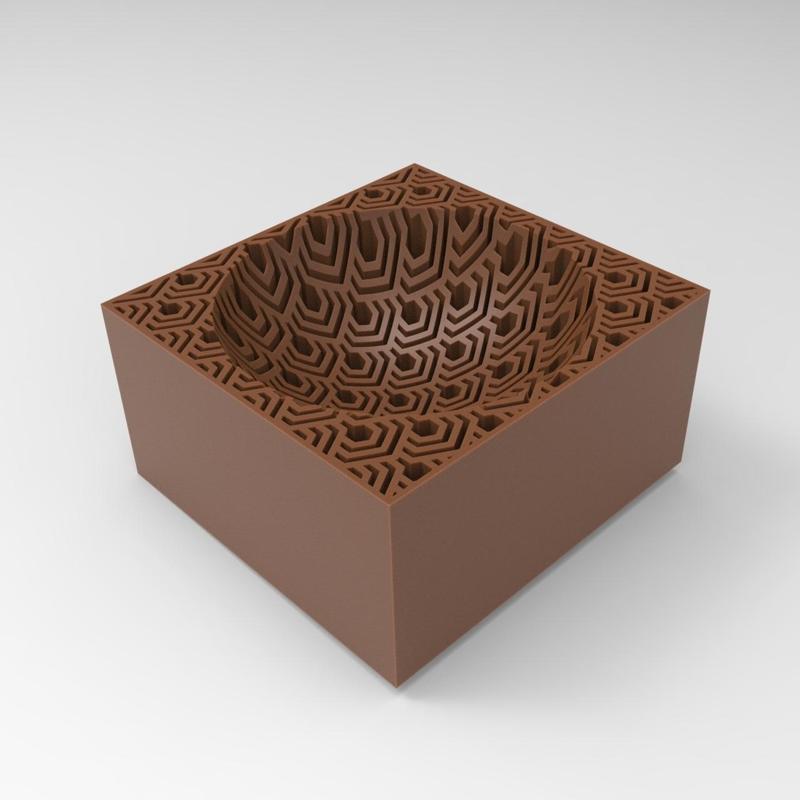 Geometric Car Key Tray – Decorative 3D Printed Catchall Dish