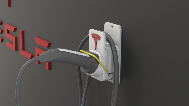 NEW 2023 - Garage Kit, You get both TESLA MOBILE CABLE HOLDER FOR EUROPE and North America GEN 2 UMC -  With TESLA WALL LOGO! And WITH BONUS DRINK COASTER and J1772 Adapter Lock Charger