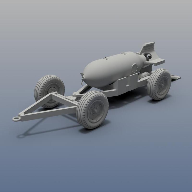 AN-M64 500lb Bomb with Trailer in 1/72