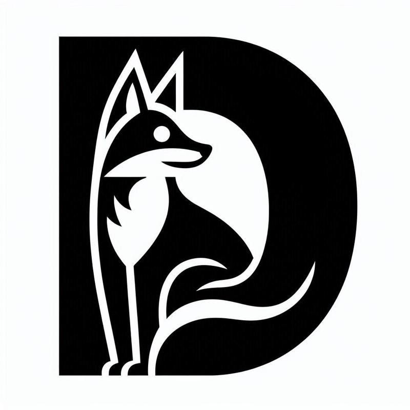 Fox alphabet: Letter D (version 4)