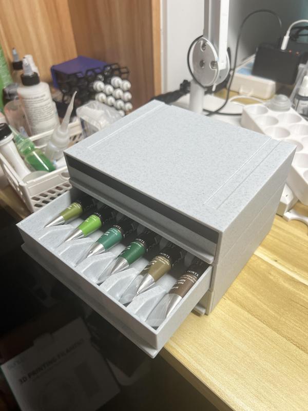 Scale 75 artist tube acrylic paint stackable drawer storage