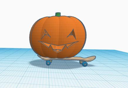 skateboarding pumpkin