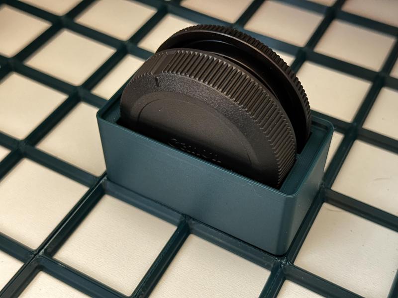Gridfinity Canon RF Lens and Body Cap Bin