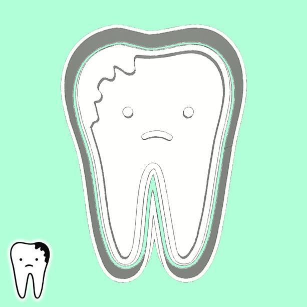 Dentist cookie cutters - dirty tooth (style 2)