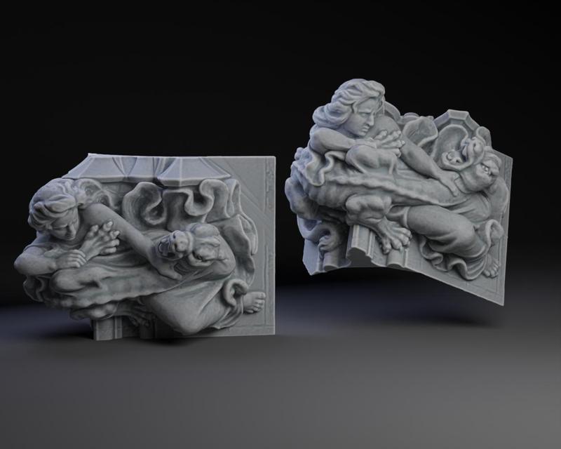 Lady and Dragon Cornerstone Detail