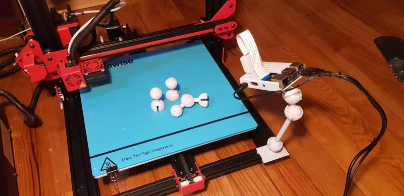 Octoprint Raspberry PI 3 and Camera articulated mount