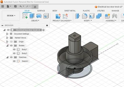 Electrical box door knob