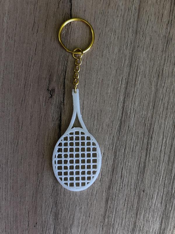 Tennis racket keyring