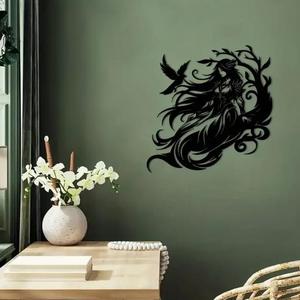 Raven and Elf Woman Wall Art