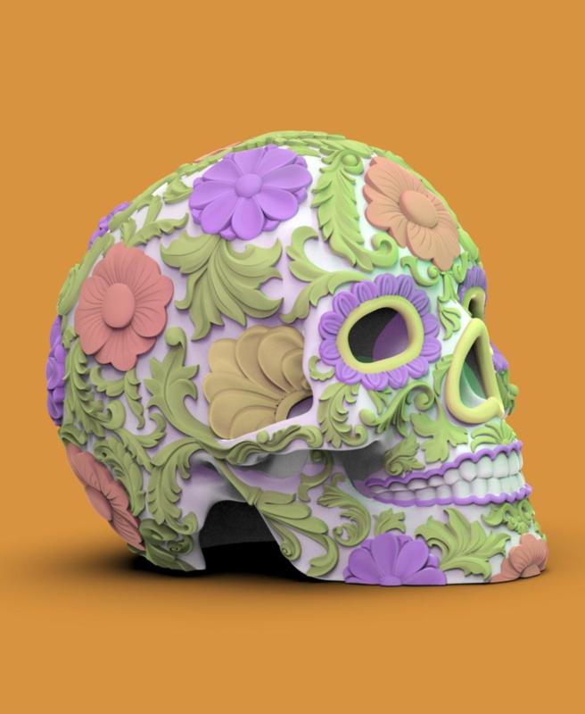 Día de Los Muertos Flower Skull #2