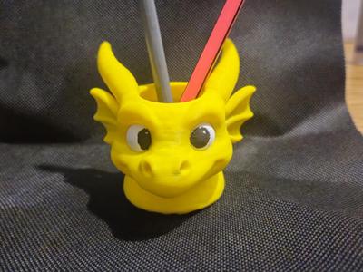 Yellow Dragon Pen / Pencil Holder