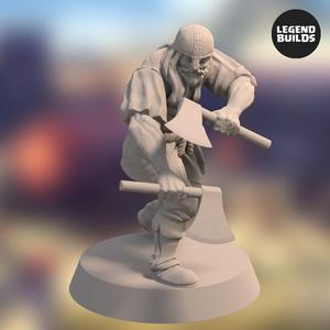Acenii Axe Warriors - Pose 2 - 3D printable miniature - STL file