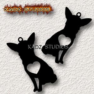 chihuahua earrings heart earrings dog jewelry