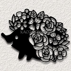 hedgehog wall art rodent wall decor flower garden decoration pet