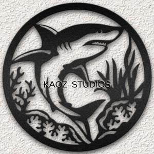 shark wall art nautical wall decor deep sea decoration ocean beach house