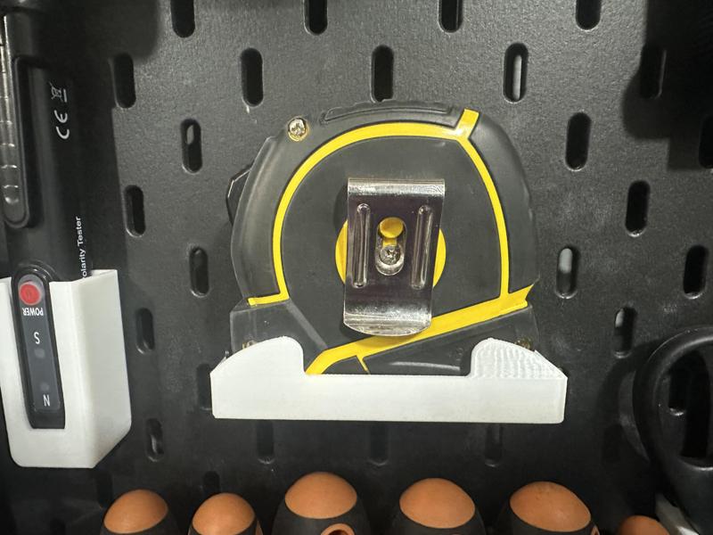 Stanley Tylon Short Tape Measure 8m  26' x 25mm with IKEA Skadis Mount