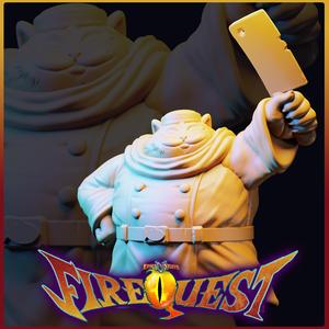Cat Chef, Fire Quest Miniature - Pre-Supported