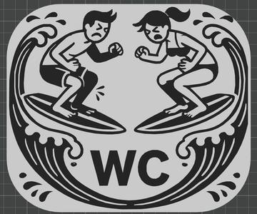WC sign - surfing vibes