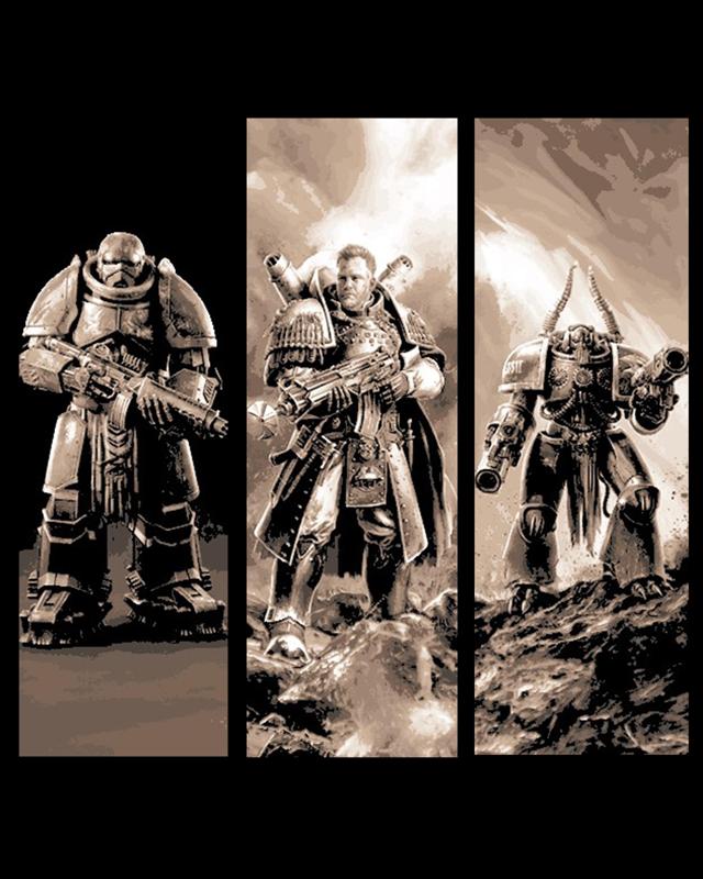 Battle tested Space Marines from Warhammer 40000 - FanArt Set of Bookmarks