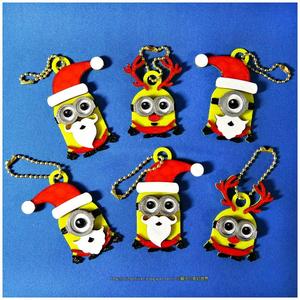 Minions Keychain / Magnets -Christmas cute version