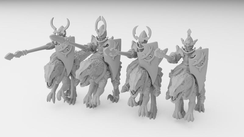 Dark Elf Raptor Knight Miniatures (32mm, modular)