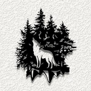 wolf night WALL ART HOME DECOR