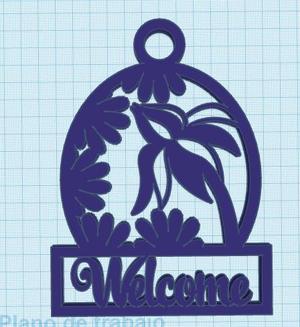 llavero welcome floral