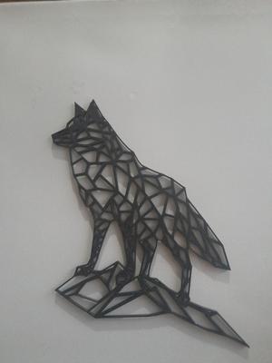 Low poly wolf wall art