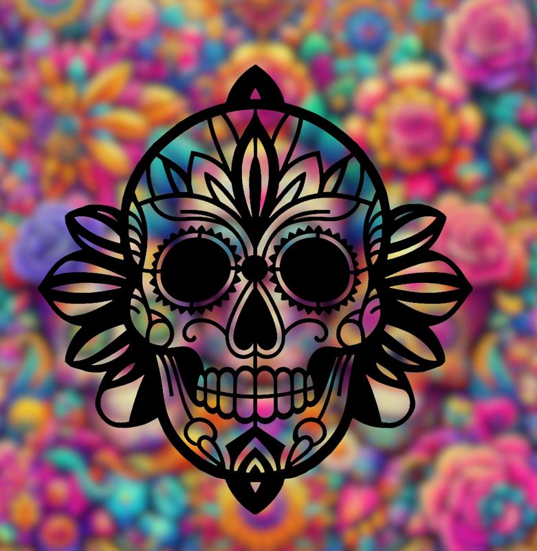 Sugar Skull 2 - 2D Geometric Wall Art