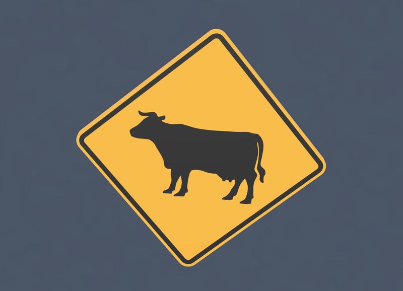 Animal Crossing Road Signs - Cow, Horse, Donkey, Sheep