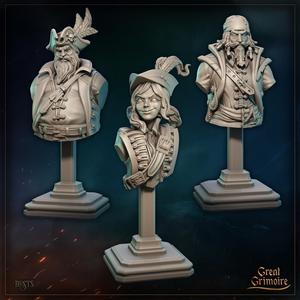 Bust of Dorian  Silverhand  Reed, Edward  Ironhook  Drake and  Elara Swiftwind