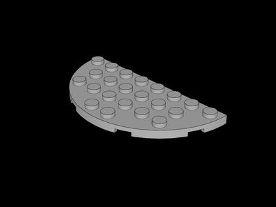 Lego Compatible (22888.dat) Plate  4 x  8 Round Semicircle