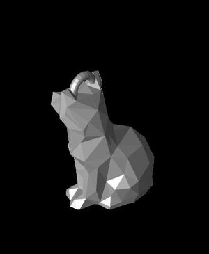 low poly fox keychain.stl