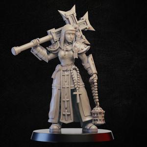 Battle sister hammer on shoulder
