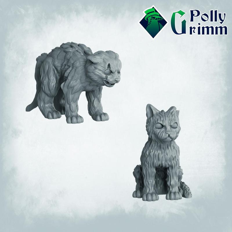 Court of miracles. Underground set. Tabletop miniature. Stray cats