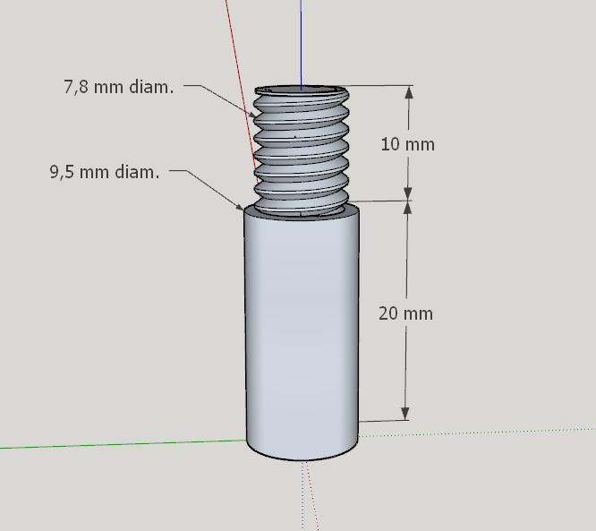 ÁNODO ZINC rosca 5/16-18 unc thread