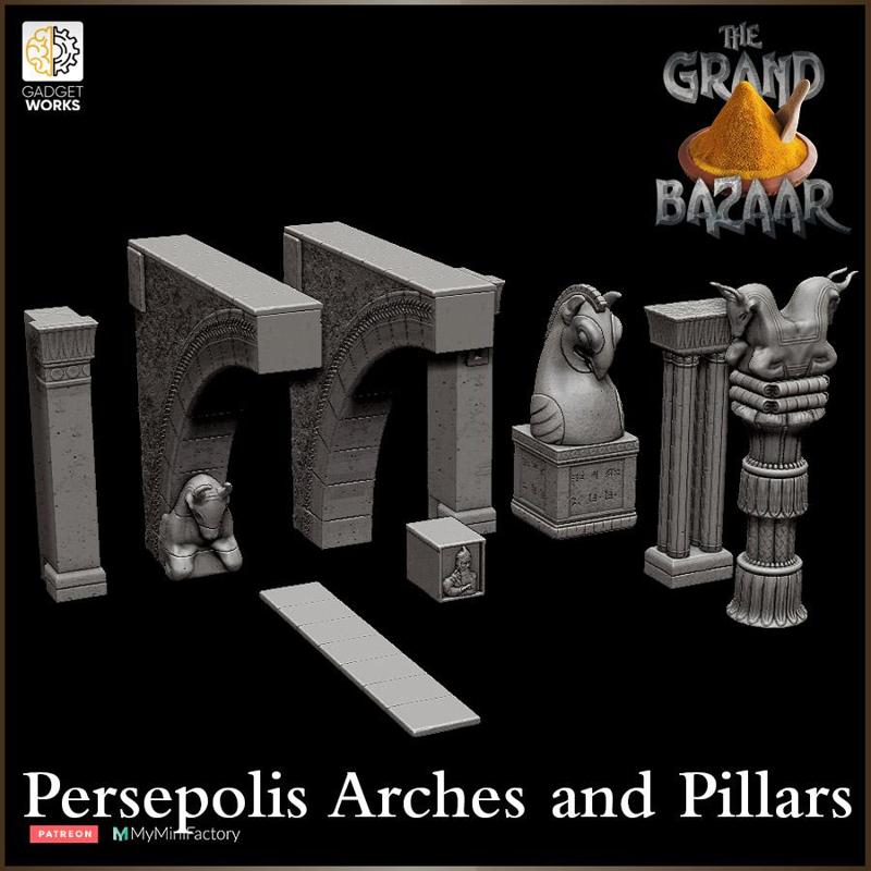 Ancient Persepolis street scene - Arches and Pillars