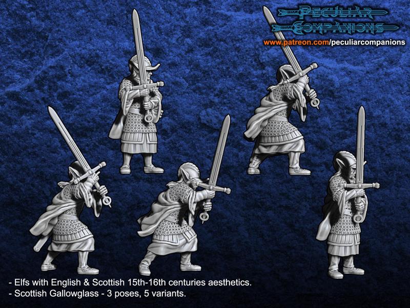 Anglo-Scottish elfs - Medium armored infantry (Gallowglass)