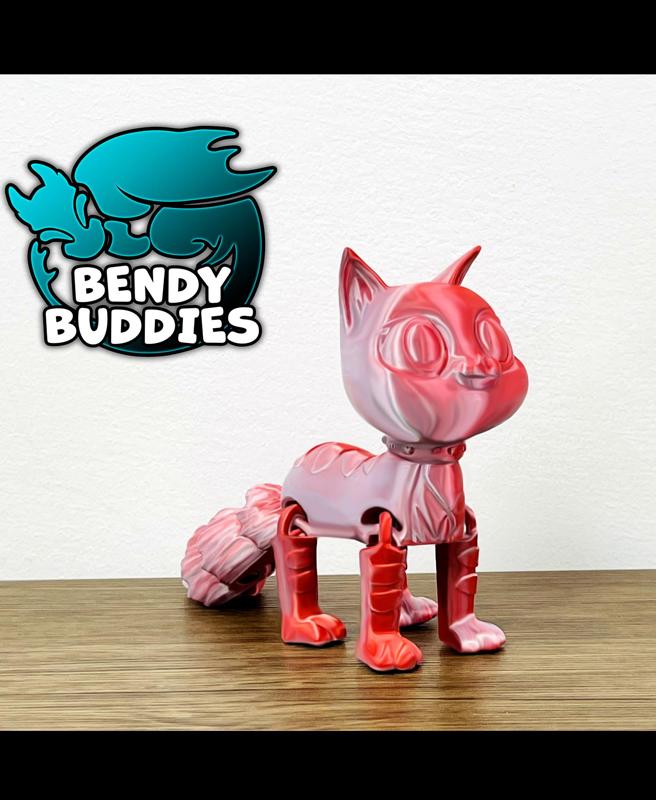 Caty Kitten / Cat Articulated / Print-in-Place Creature / Cute Feline Beast / Fantasy World Beast 