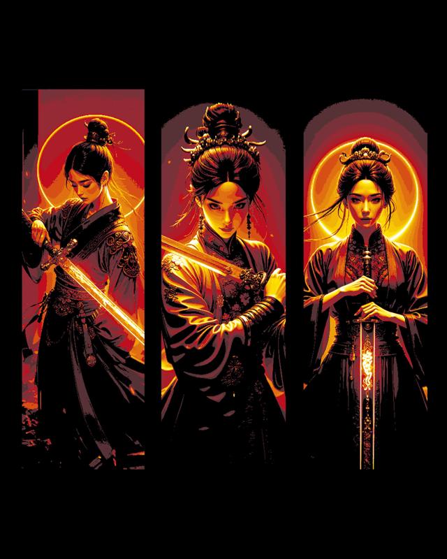 The fiery blade and the deadly wielder - Lady in Red - Set of Bookmarks