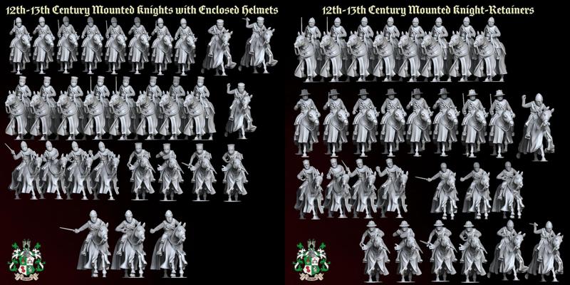 12th-13th Century Mounted Knights Complete Set (over 60 Options)