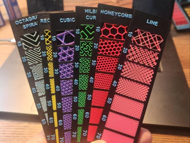 In-depth Infill Swatches 10%-90%