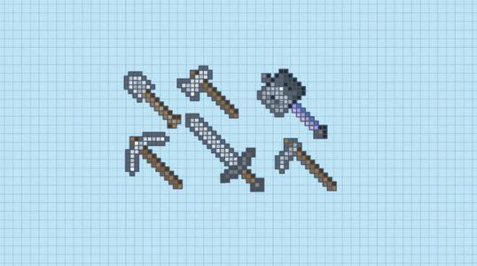 Assortment of Minecraft tools