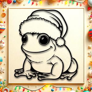 santa frog wall art christmas wall decor 2d christmas decoration