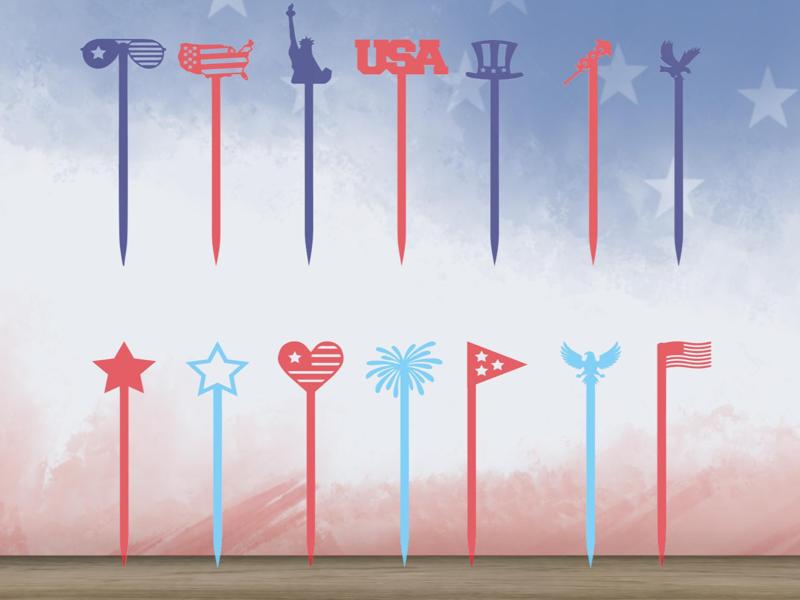 Patriotic Cupcake Toppers V1