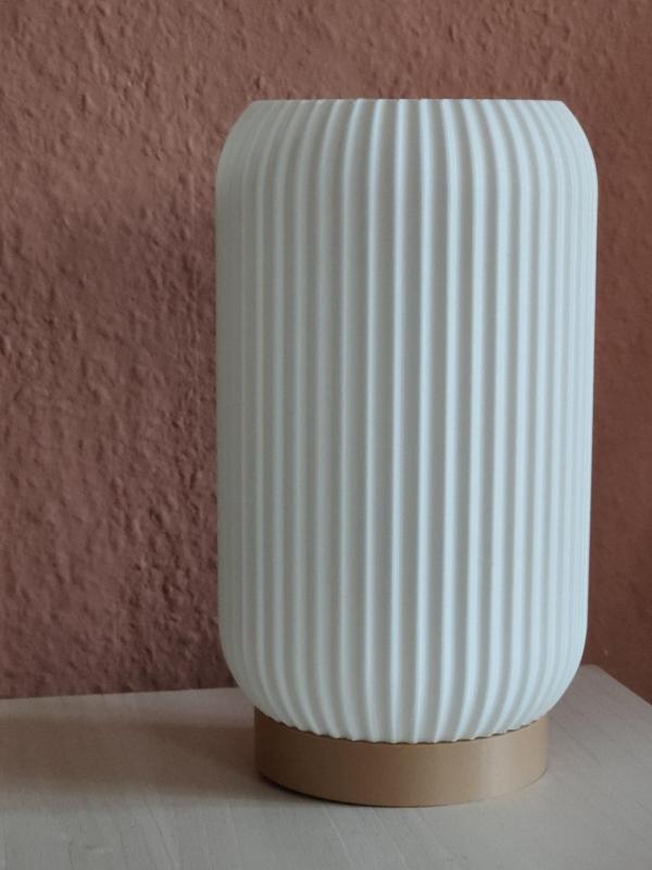Modern ribbed night stand lamp