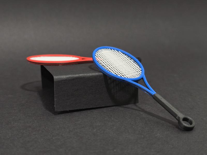 Tenis racket keychain, earring, necklace